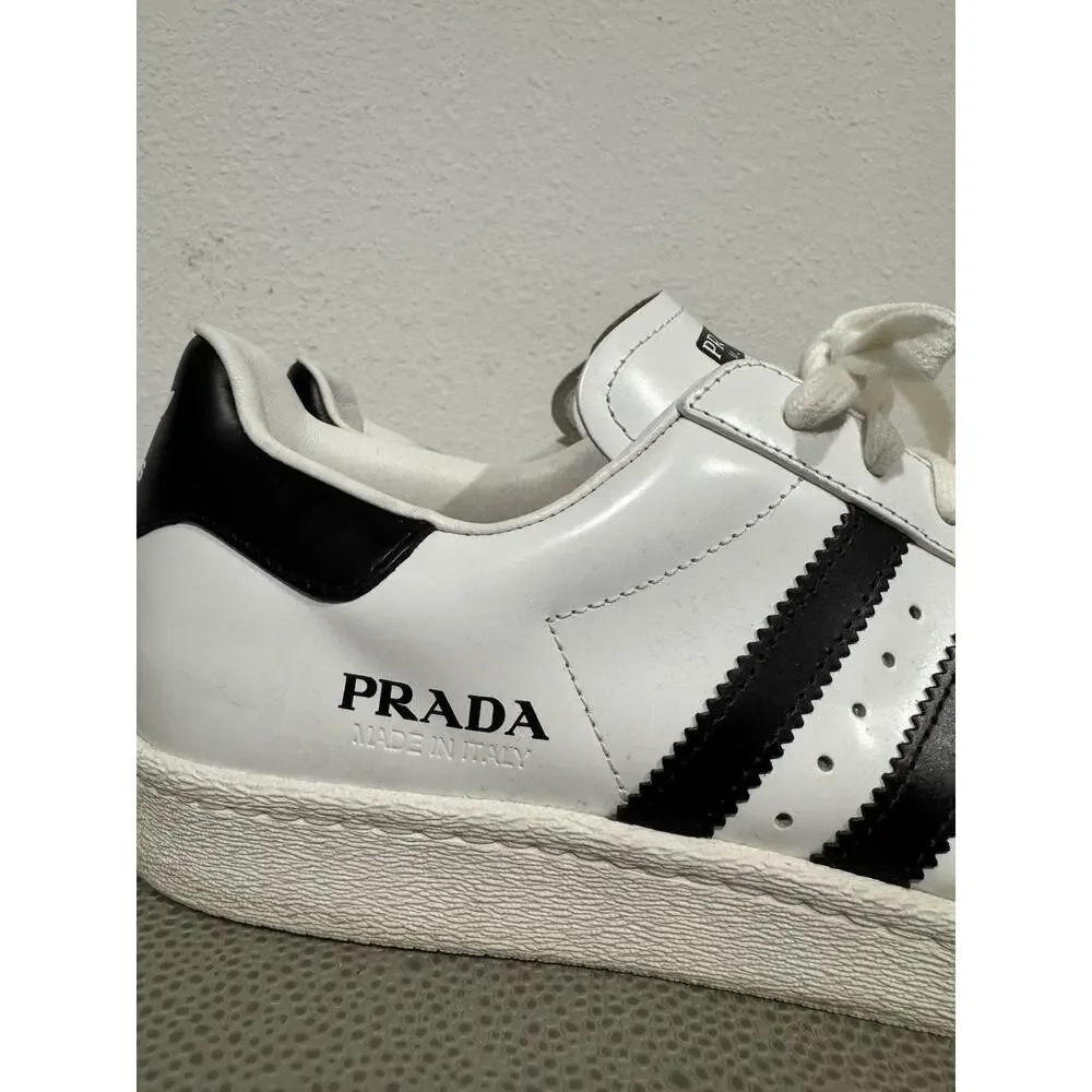 Adidas Superstar x PRADA White Black Men’s Size 9.5 Sneakers